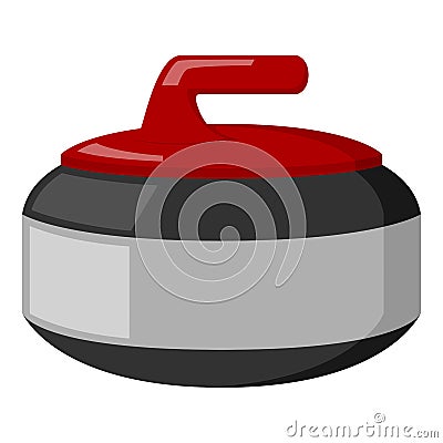 Curling Stone Flat Icon Isolated on White Vector Illustration