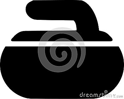 Curling Stone Rock Vector Illustration