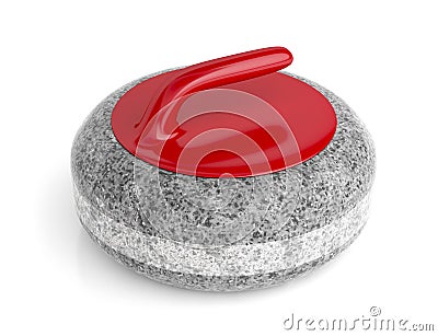 Curling stone on white Stock Photo