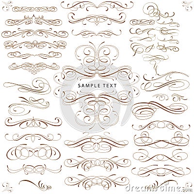 CURLS design elements set Vector Illustration