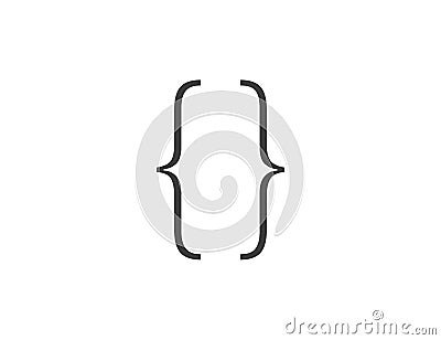 Curly brace, bracket, code icon. Vector illustration. Vector Illustration