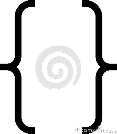 Curly braces, double symmetric brackets. Vector Typography symbols pair, frames for punctuation, maths, elements sign Vector Illustration