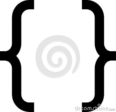 Curly braces, double symmetric brackets. Vector Typography symbols pair, frames for punctuation, maths, elements sign Vector Illustration