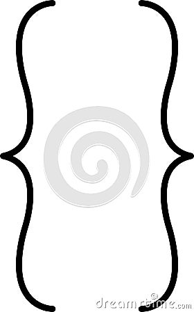 Curly braces, double symmetric brackets. Vector Typography symbols pair, frames for punctuation, maths, sign text quote Vector Illustration