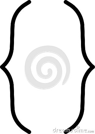 Curly braces, double symmetric brackets. Vector Typography symbols pair, frames for punctuation, maths, sign text quote Vector Illustration