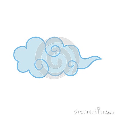 Curly cloud oriental element decoration color design Vector Illustration