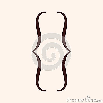 Curly double braces. Symmetric brackets pair, punctuation symbol for mathematics. Typography twirly mark, frames for Vector Illustration