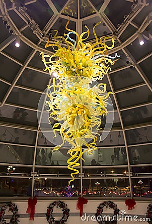 Curly Glass Christmas Light by Chihuli Editorial Stock Photo