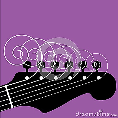 Curly guitar strings Vector Illustration