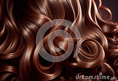 Curly Hair brown Wave . Natural Hair AI Generated Stock Photo