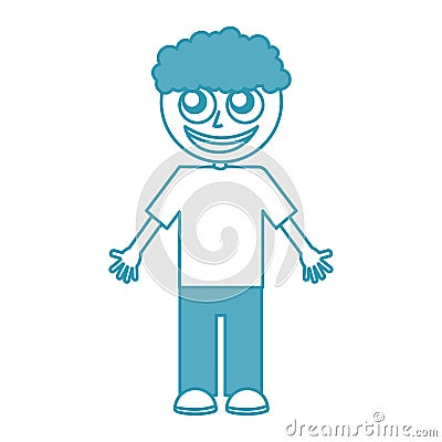 Curly haired boy character Vector Illustration