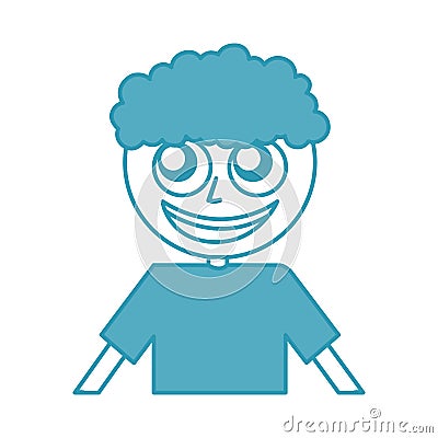 Curly haired boy character Vector Illustration