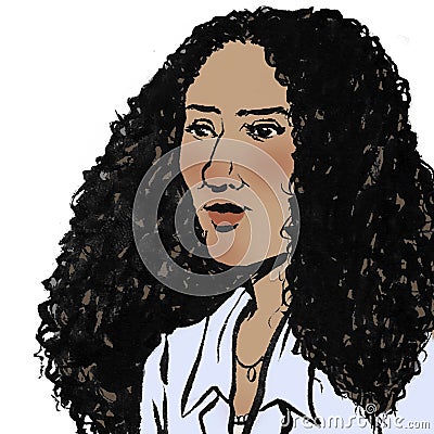 Curly Haired Woman Stock Photo