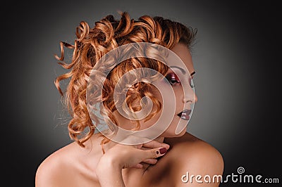 Curly redheaded Stock Photo