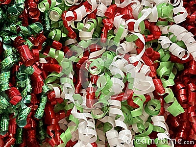 Curly Ribbons for Christmas Stock Photo