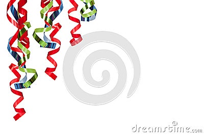 Curly ribbons on white Stock Photo