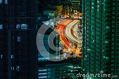 Curly Road among skyscrapers Stock Photo