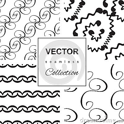 Curly or Swirly hand drawn background Vector Illustration