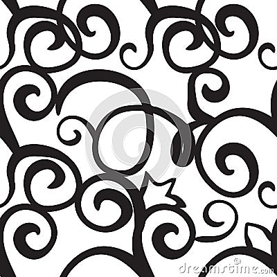 Curly or Swirly hand drawn background Vector Illustration