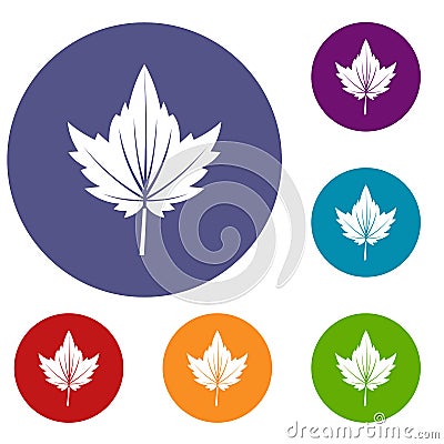 Currant tree leaf icons set Vector Illustration