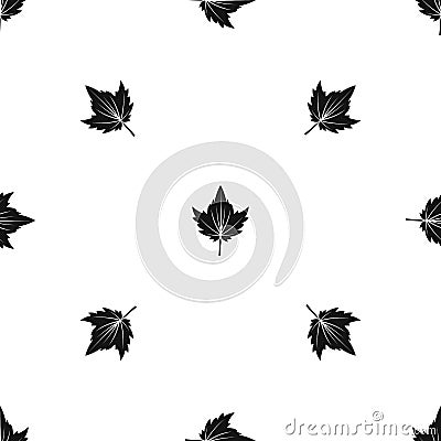 Currant tree leaf pattern seamless black Vector Illustration