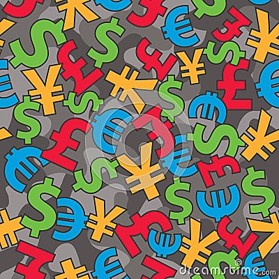 Currencies Camo Vector Illustration