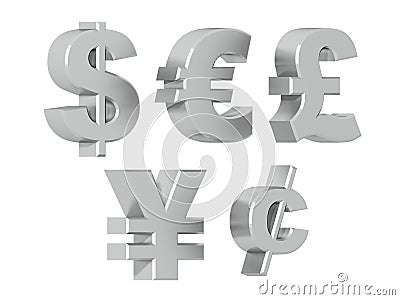 Currencies - Silver Stock Photo