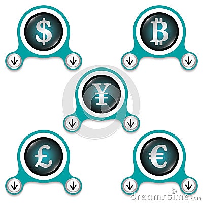 Currencies symbols Vector Illustration