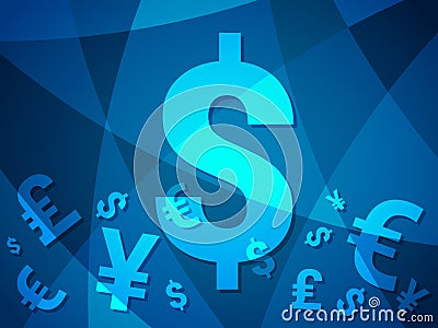 Currency abstract background with modern creative design with Euro Dollar Yen Pound money Vector Illustration