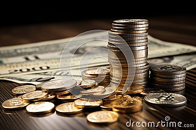 Currency Cascade: A Dynamic Representation of Stock Market Fluctuations Stock Photo