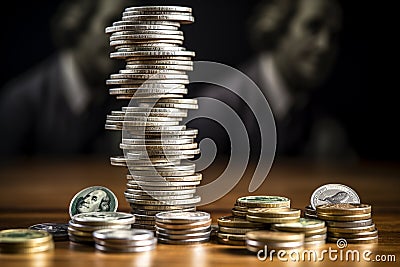 Currency Cascade: A Dynamic Representation of Stock Market Fluctuations Stock Photo