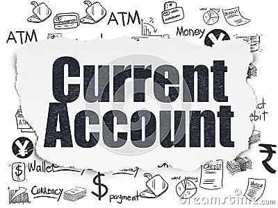 Currency concept: Current Account on Torn Paper background Stock Photo