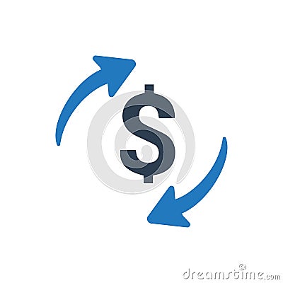 Currency Conversion Icon Vector Illustration