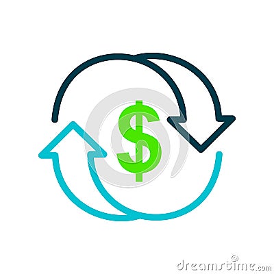 Currency exchange, cash back, quick loan, mortgage refinance Vector Illustration