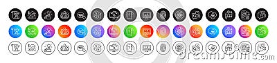 Currency exchange, Creative idea and Euler diagram line icons. For web app, printing. Round icon buttons. Vector Vector Illustration