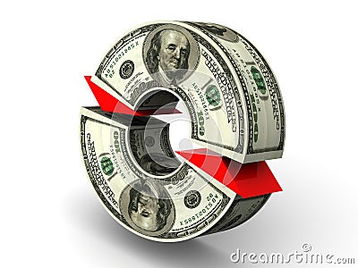 Currency exchange. dollar. 3d Cartoon Illustration