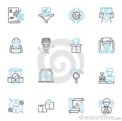 Currency gains linear icons set. Profits, Gain, Appreciation, Value, Strength, Growth, Increase line vector and concept Vector Illustration