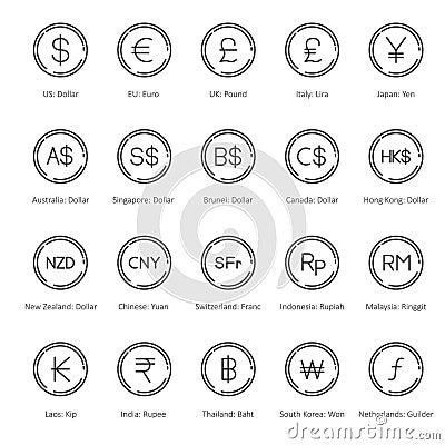 currency icons. Vector illustration decorative design Vector Illustration