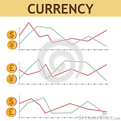 currency infographic. Vector illustration decorative design Vector Illustration