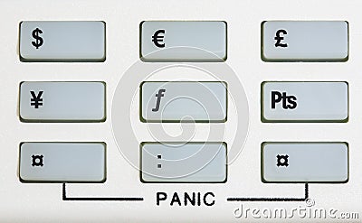 Currency keypad with panic keys Stock Photo