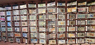 Currency notes of countries around the world Editorial Stock Photo