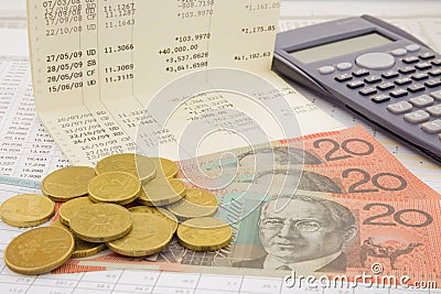 Currency and paper money of Australia Stock Photo