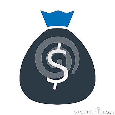 Currency sack, dollar sack Vector Icon which can easily modify Vector Illustration