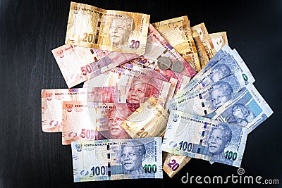 Currency of South African called Rand Editorial Stock Photo