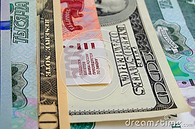 Currency speculation the ruble dollar. Stock Photo