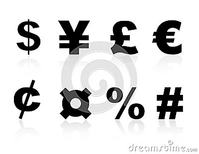 Currency symbols Vector Illustration