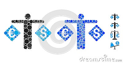 Currency Trader Mosaic Icon of Round Dots Stock Photo