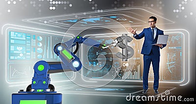 The currency trader using modern technologies Stock Photo