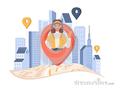 Current location concept Vector Illustration