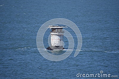 Miles Rocks Lighthouse and helicopter landing pad, 2. Stock Photo